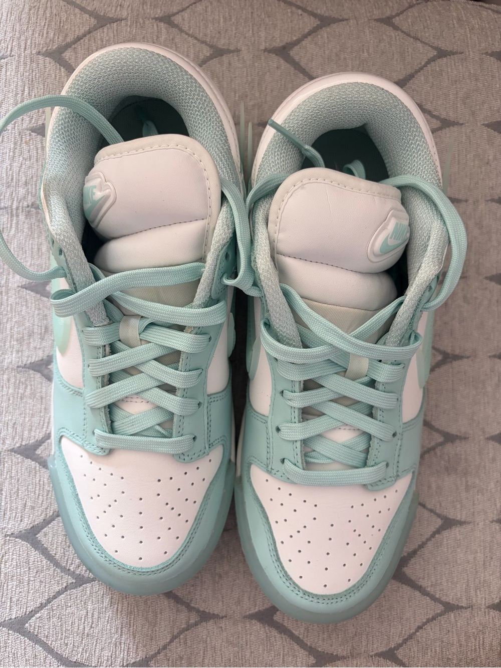 Nike Mint / Light Blue and White Low-Top Sneakers
